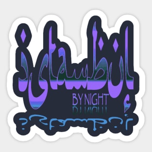 Istanbul By Night Blue Calligraphic Text Sticker